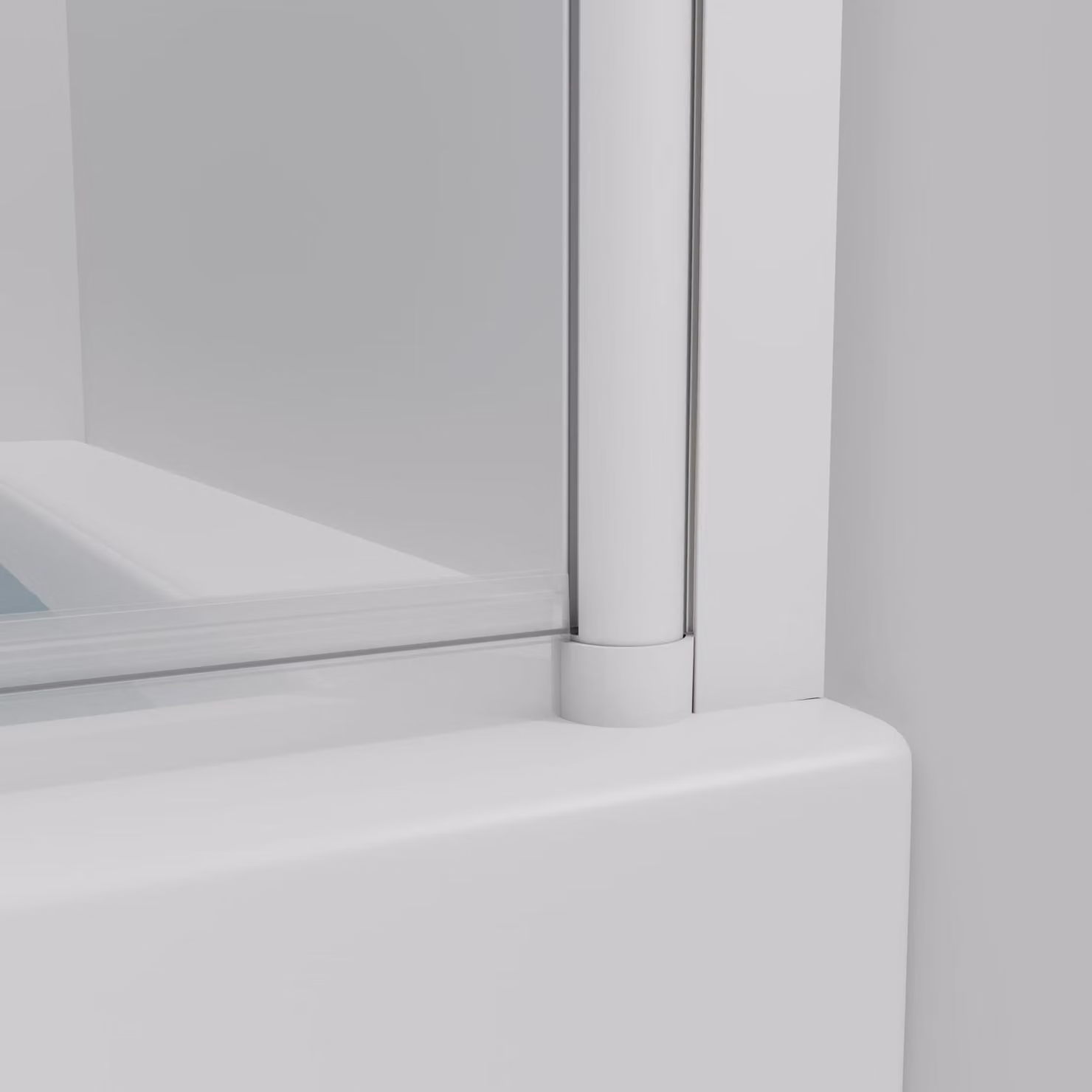 Paravento pieghevole per vasca da bagno MARWELL White Lines 100 x 140 cm - Paravento pieghevole per vasca da bagno in 2 pezzi di colore bianco opaco - Cabina doccia in vetro temperato di sicurezza di 4 mm di spessore