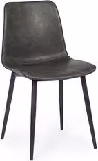 Sedia Kyra Bizzotto in ecopelle antracite stile vintage e moderno