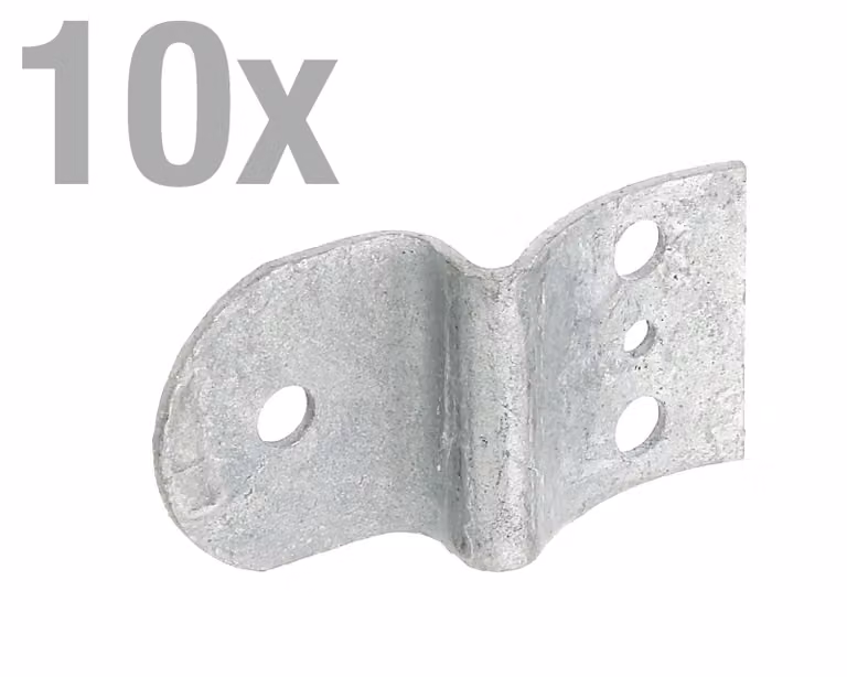 Alberts 867140 Fermaporta, zincato a caldo, per paletti e chiusure semitonde Ø80 mm, 40 x 78 mm, set da 10