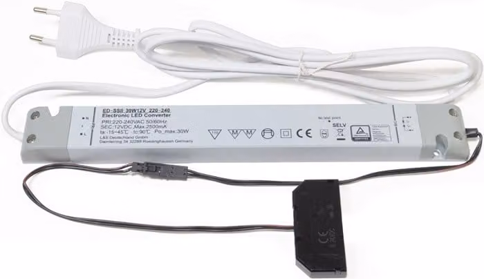 Convertitore LED 230 V 12 V 30 W Distributore a 6 vie L&S