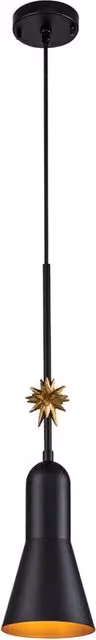 Lampada a sospensione Etoile Elstead in stile Art Déco, colore nero e oro, regolabile e dimmerabile – 1