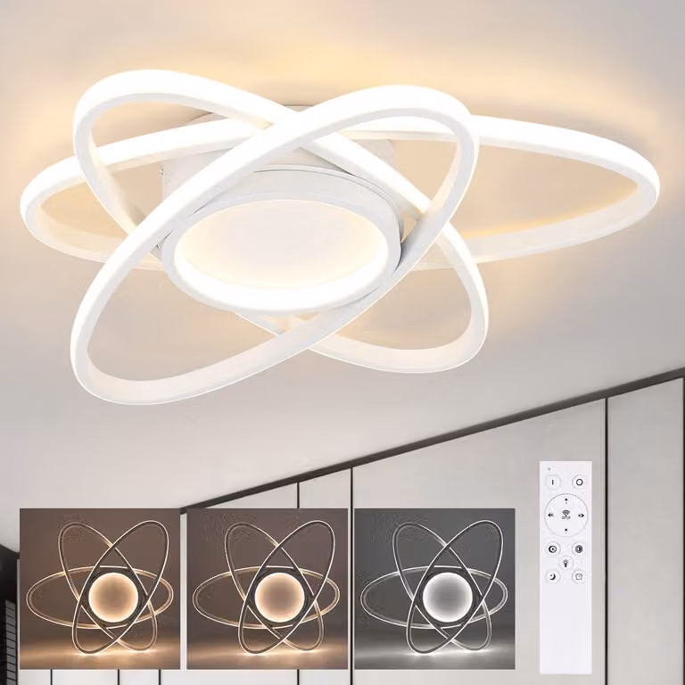 ZMH Plafoniera LED da soggiorno dimmerabile con telecomando 77W 3000K -6500K Moderna illuminazione da soffitto per camera da letto sala da pranzo cucina corridoio