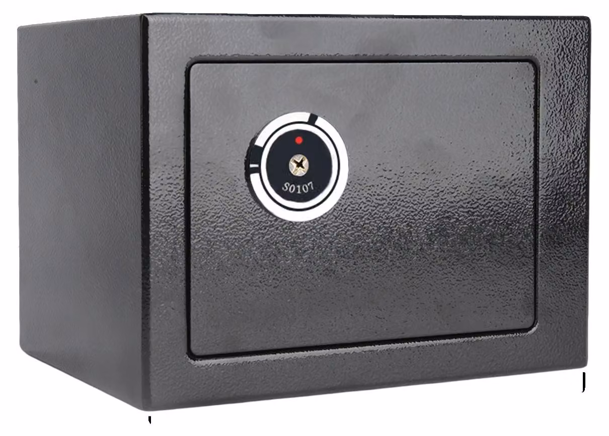 Cassaforte di sicurezza, struttura in acciaio a doppio strato, serratura meccanica, colore nero
