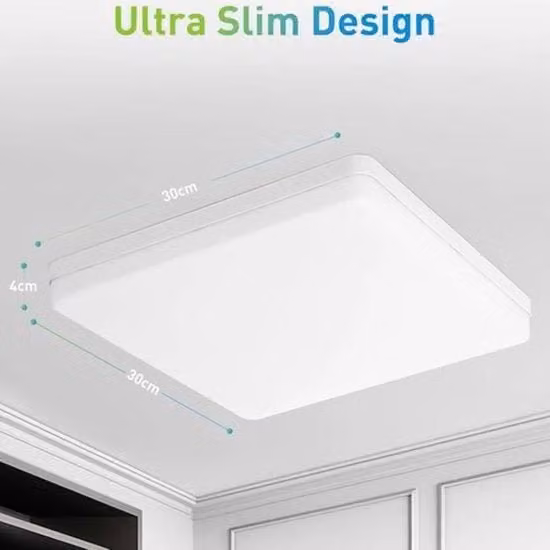 Plafoniere LED da soffitto per bagno in plastica bianca design minimalista quadrato