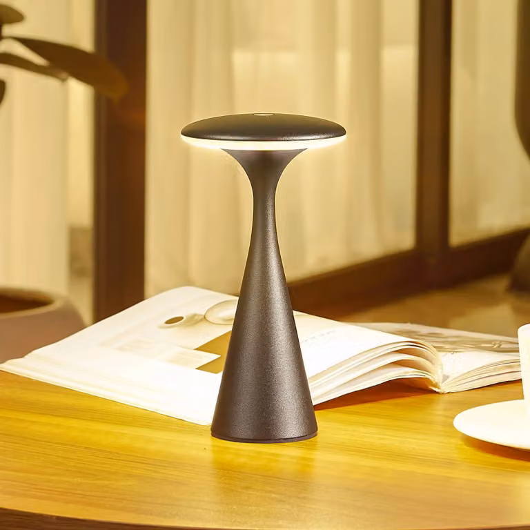 Lindby Lampada LED da tavolo ricaricabile Evelen, nera, IP54, CCT Evelen Lindby, dimmerabile, Nero, Soggiorno / Sala da pranzo, Plastica, Moderno