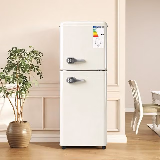 Frigorifero a due porte ¨C Minimal ¨C 112L, 72L zona refrigerazione + 40L zona congelamento, colore crema