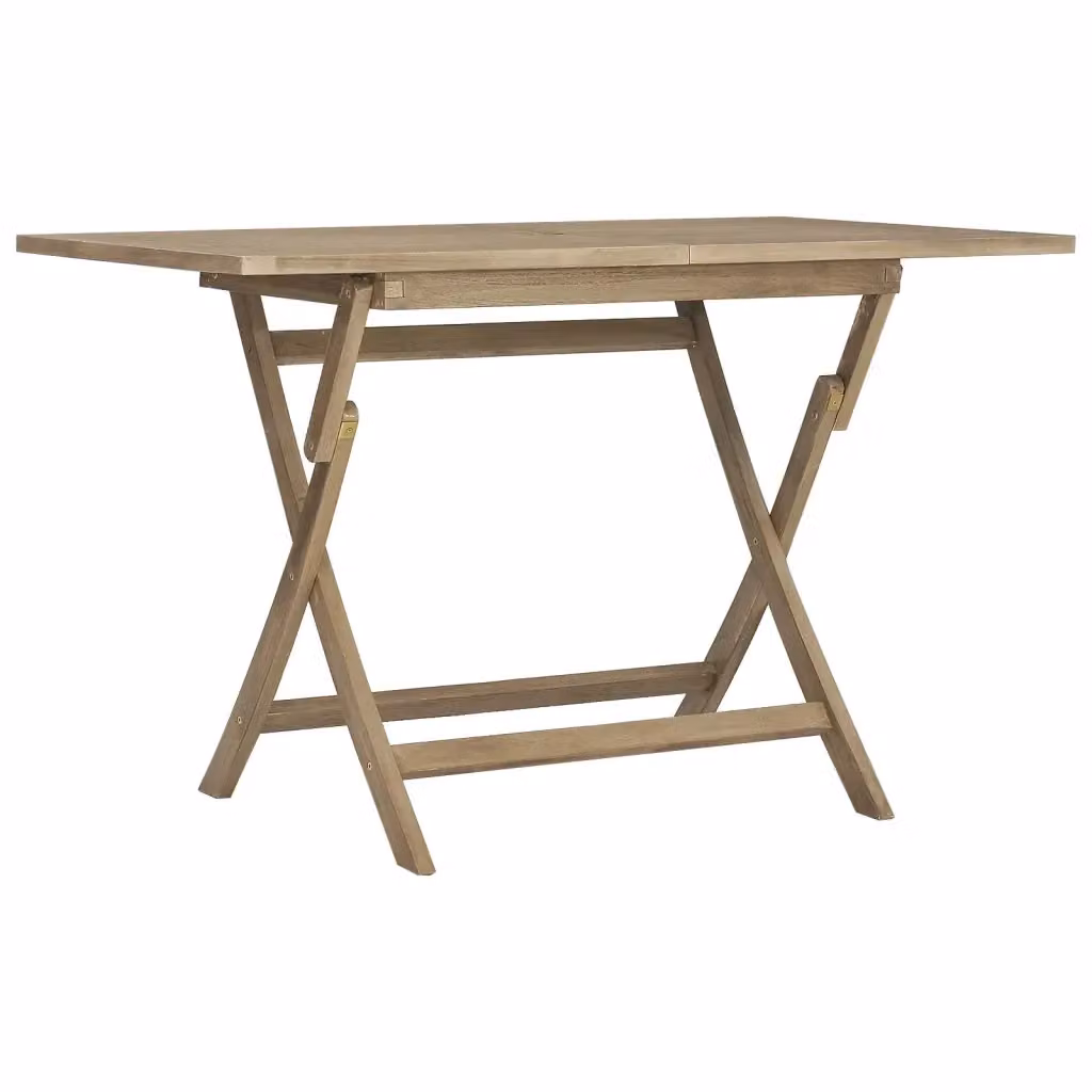 Tavolo da giardino pieghevole vidaXL in legno di teak massello grigio L: 120 cm, P: 70 cm, H: 75 cm – 2