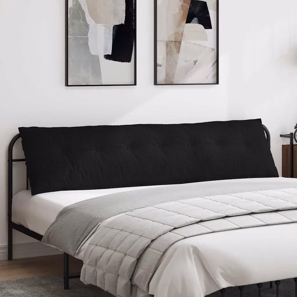Cuscino per schiena ergonomico vidaXL nero con rivestimento rimovibile in poliestere L 200 x P 19 x H 50 cm
