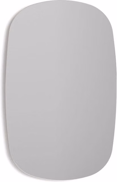 Specchio ovale Herdasa bianco con cornice in legno e vetro, da appendere al muro, L: 65 cm, P: 40 cm, H: 2 cm