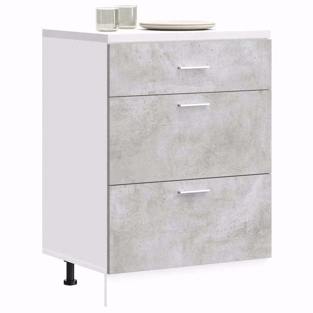 vidaXL Base da Cucina “Lyon” Grigio Cemento in Legno Multistrato