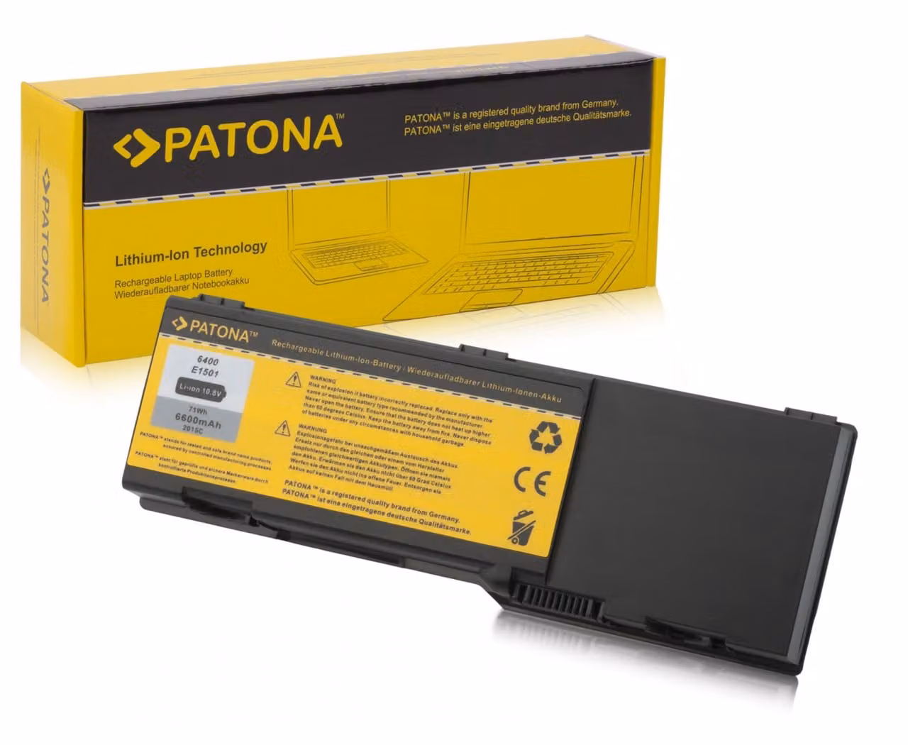 Batteria compatibile con i modelli Dell Inspiron 6400, 1501, E1501, E1505, E1705, XPS – 10,8 Volt, 6600 mAh