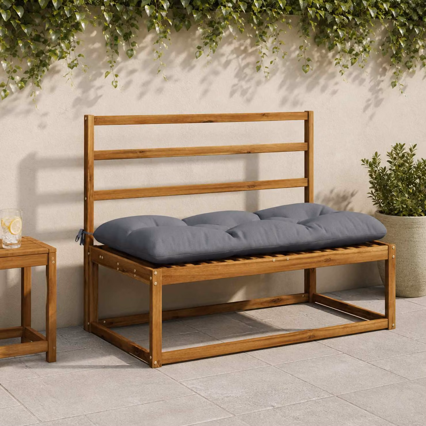 Cuscino per panchina vidaXL VIANEN in poliestere blu o grigio con rivestimento rimovibile e resistente ai raggi UV