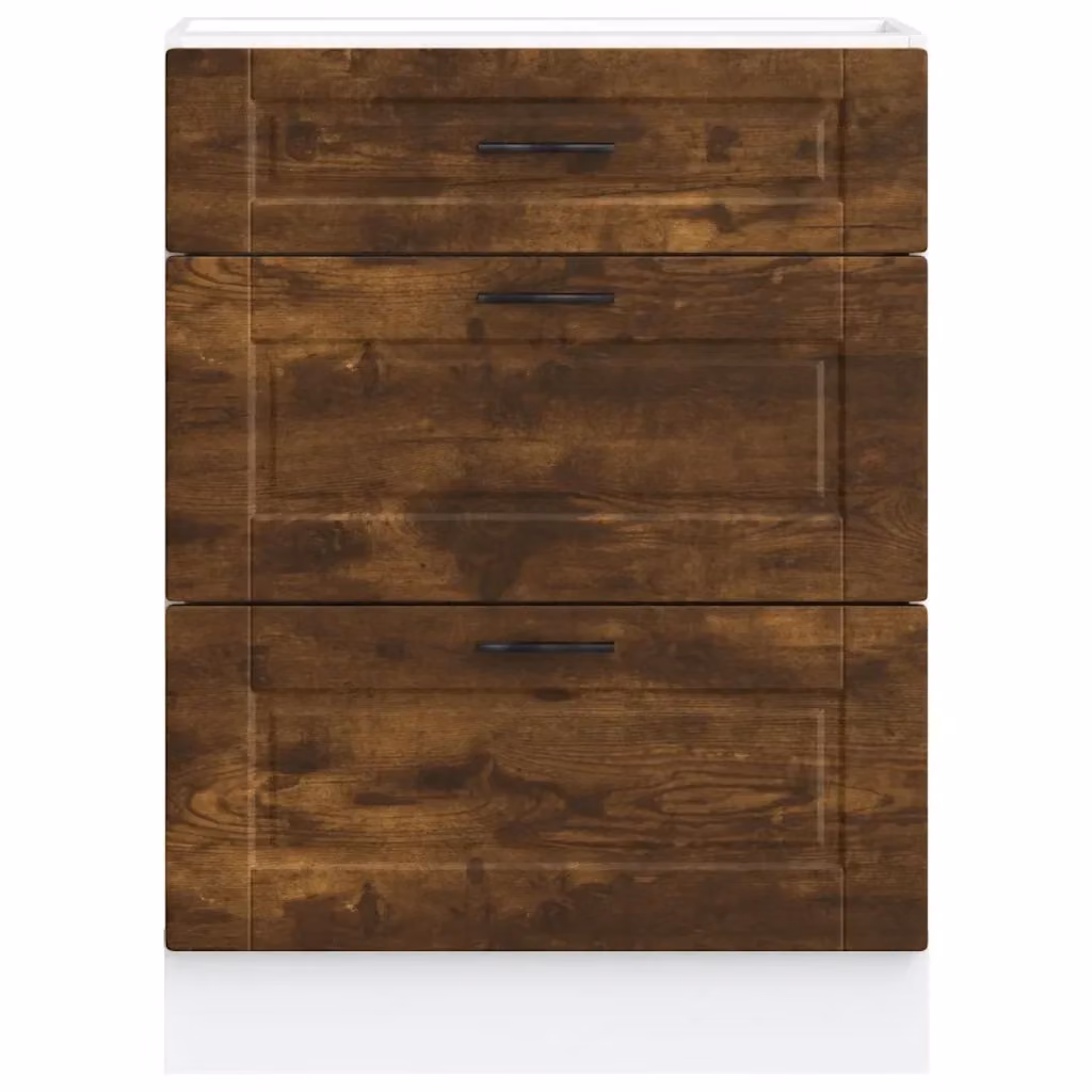 Mobile da cucina moderno HELLOSHOP26 in legno composito rovere affumicato marrone L: 60 cm, P: 46 cm, H: 81,5 cm – 2