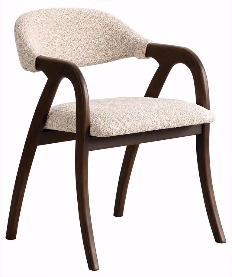Sedia dal design moderno, ideale per il soggiorno, color beige, minimalista, confortevole, in legno