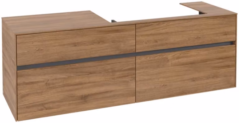 Villeroy & Boch Collaro Meuble sous-lavabo, 4 tiroirs, lavabo à droite, 1600x548x500mm, C02700RH, C02700RH