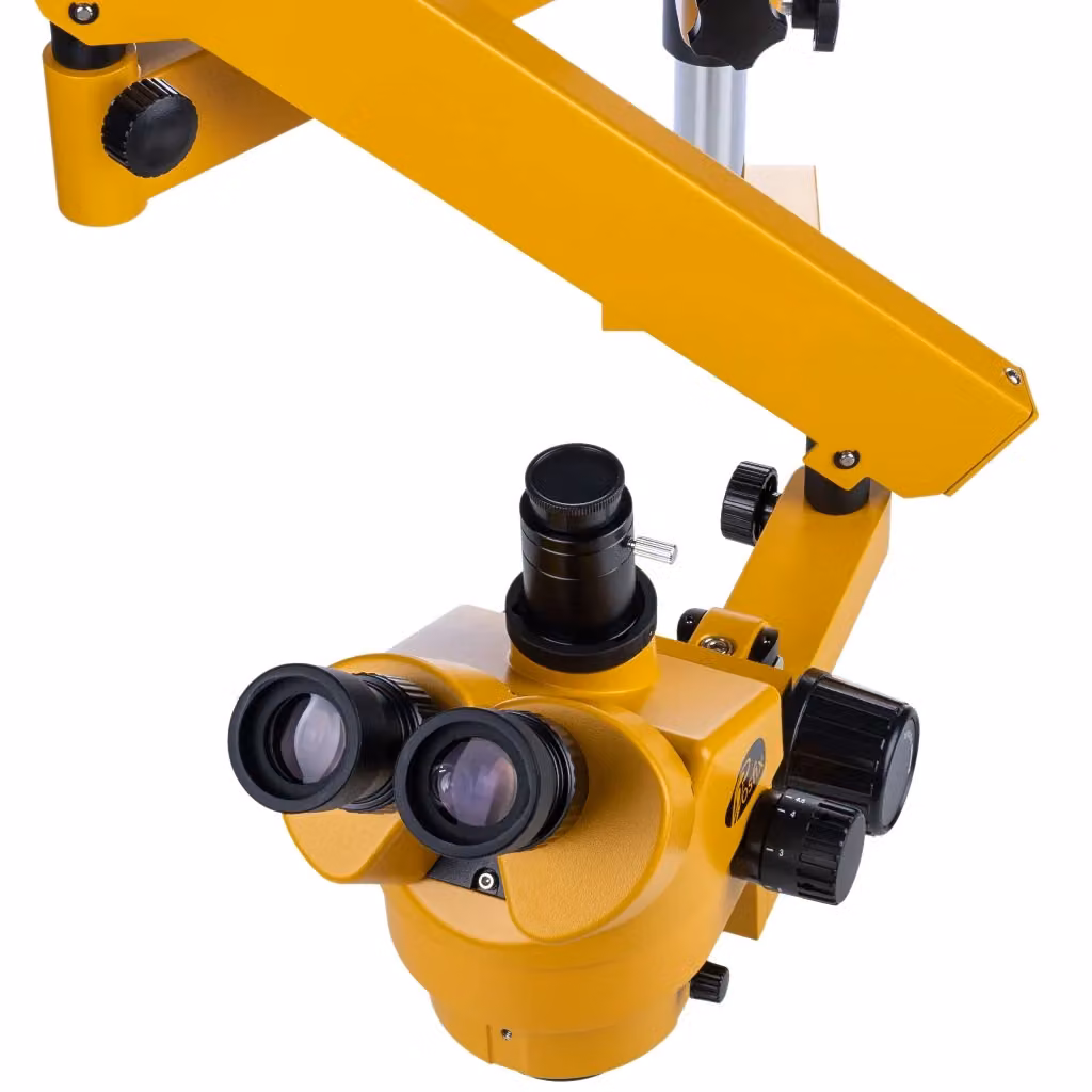 Mikroscopio Trinoculare Rosfix Neptune Pro MSNP-T-WDMS3-O Arancione e Giallo con Zoom 7-45x e Sistema Ottico Greenough per Lavoro di Precisione – 2