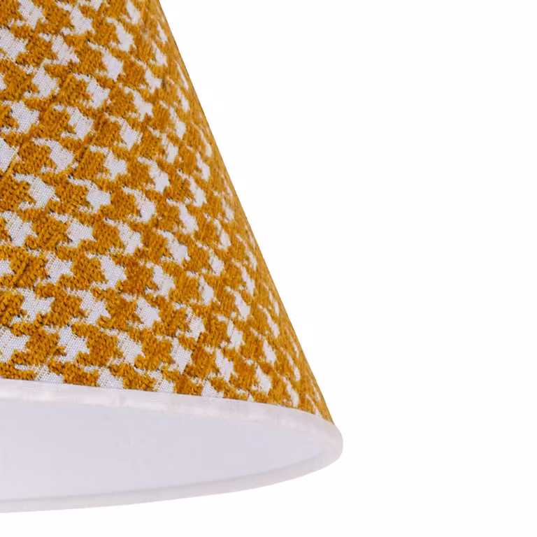 Paralume Sofia 25 cm, motivo piede di gallina giallo Duolla, Giallo / Arancione, Tessuto / Stoffa / Seta