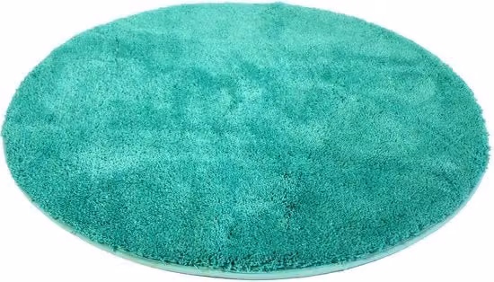 Tappetino da bagno rotondo Kinzler Smaragd in microfibra turchese, Diametro: 90 cm