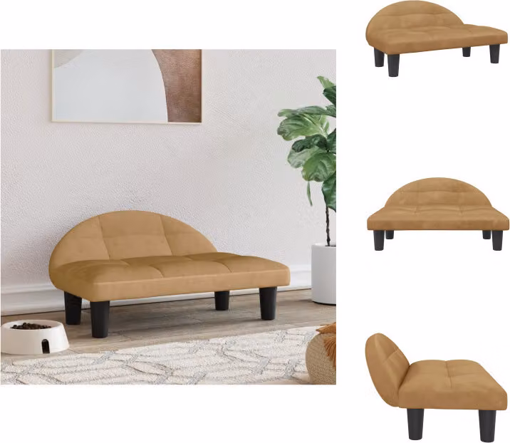 vidaXL Letto per cani marrone 70x52x30 cm in velluto - Letti per cani