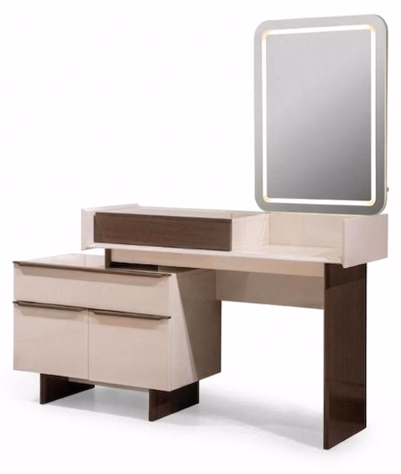 Set da camera da letto con toletta e specchio, beige, stile moderno, sobrio