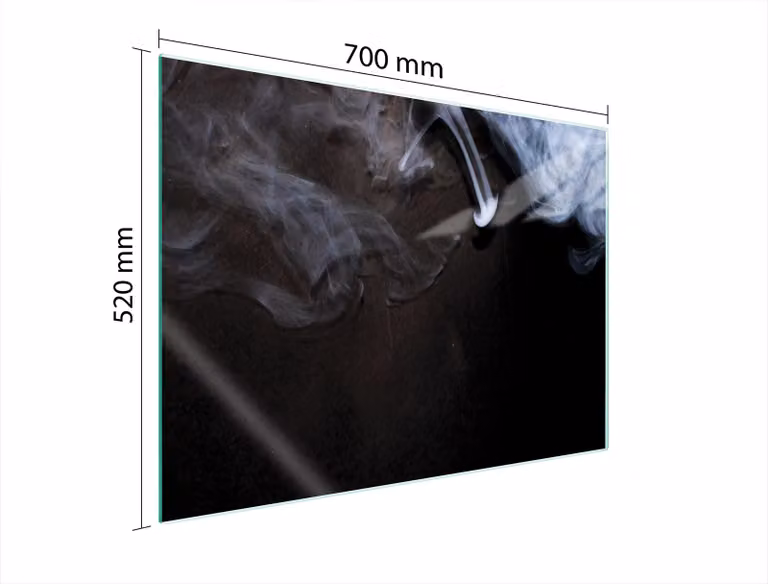 Piastra Di Protezione In Vetro Per Il Cuore 70X52 Fumo