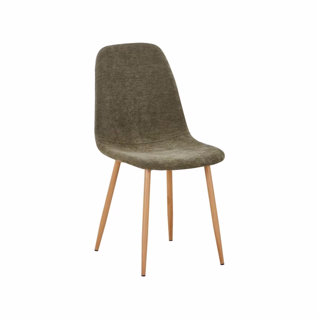Set di 2 sedie moderne SWEEEK in legno e tessuto verde, ideali per cucina e sala da pranzo – 2