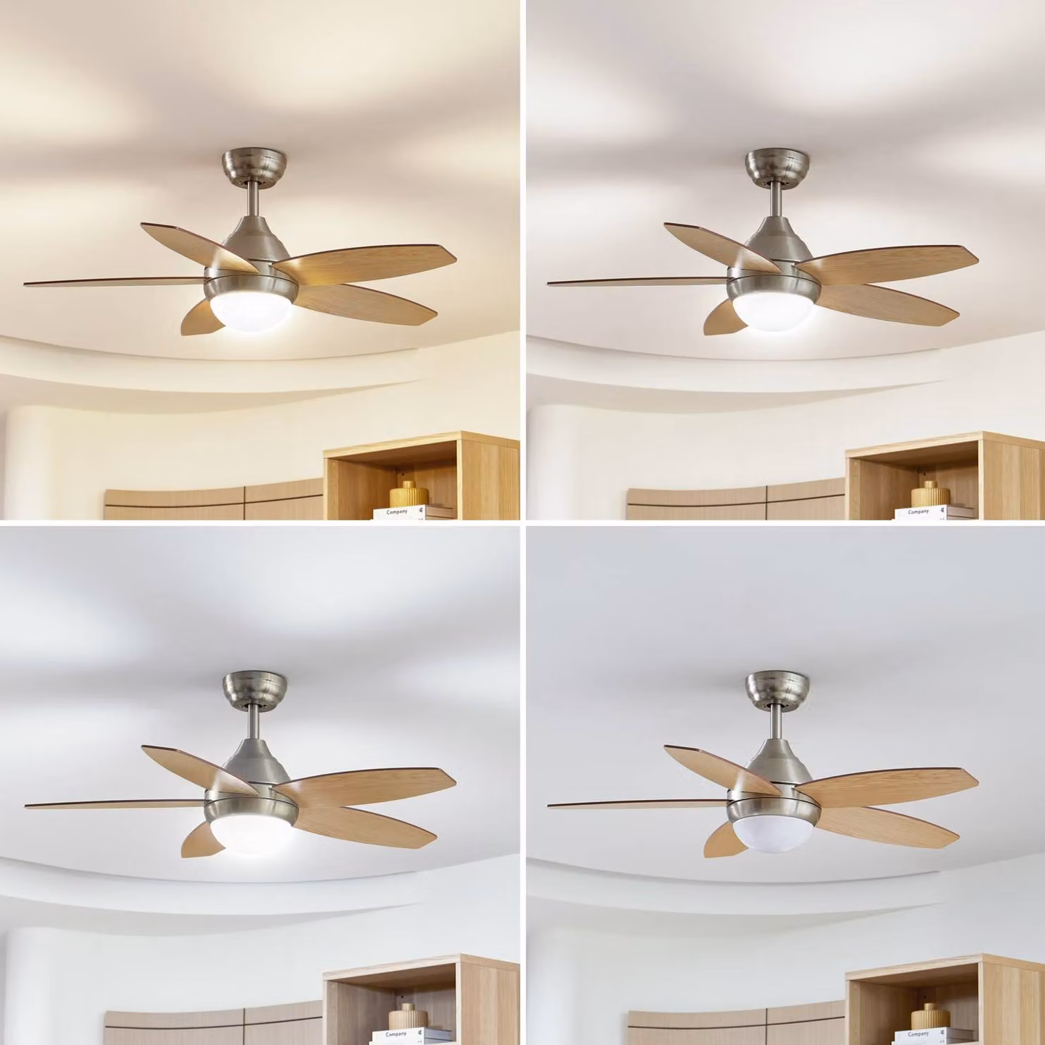 Lindby Ventilatore da soffitto a LED Klasika, DC, silenzioso, 106 cm, CCT Klasika, Bianco / Opale, Soggiorno / Sala da pranzo, Metallo