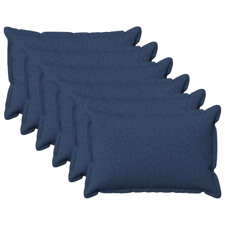 Set di 6 federe vidaXL HOUTEN blu, forma rettangolare, L 60 cm x P 40 cm