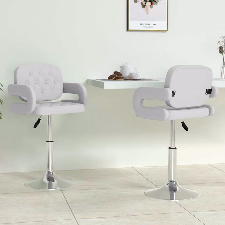 Set di 2 sedie da pranzo girevoli vidaXL in similpelle bianca con braccioli e design moderno