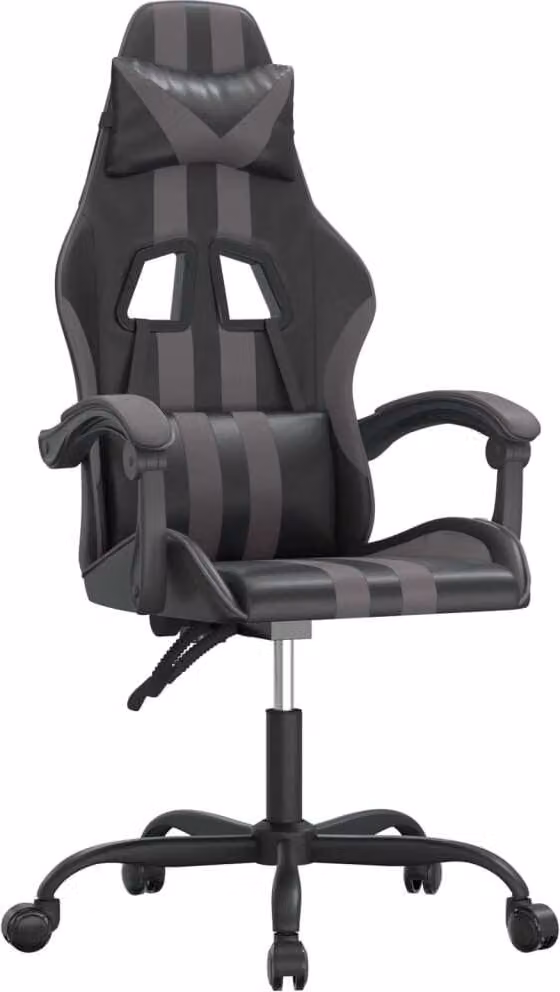 Sedia da Gaming Nera e Grigia in Pelle finta
