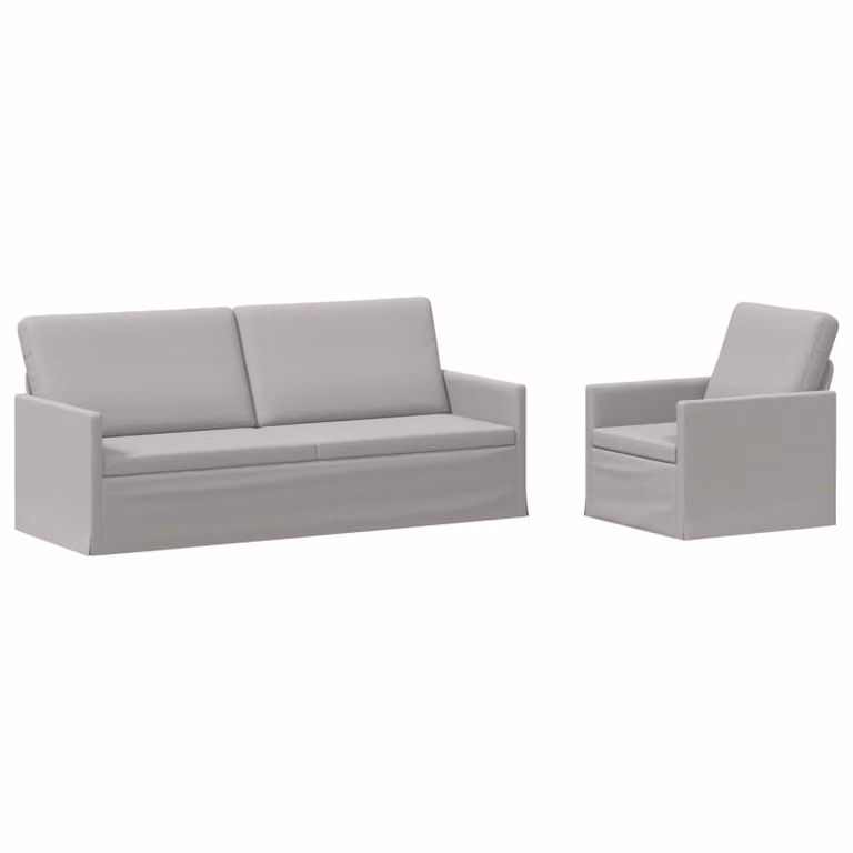 Set di 2 divani moderni vidaXL in tessuto grigio con struttura in metallo per il tuo soggiorno