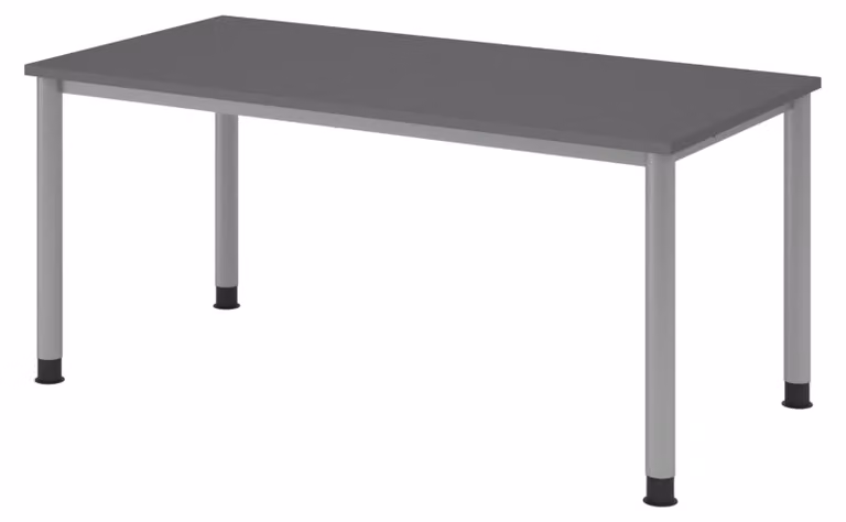 Scrivania bümö Serie H - Struttura: argento, Dimensioni: 160 x 80 cm, Finitura: grafite