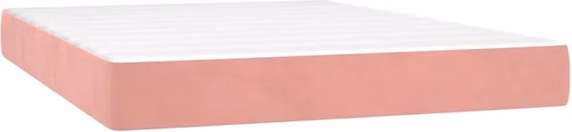 Materasso a Molle Insacchettate Rigidit¨¤ Media Rosa 140x220x20 cm in Velluto