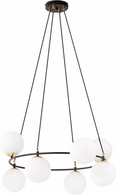 Lampadario Minimal Tsukiyomi Acciaio Nero Oro 7 Luci E14