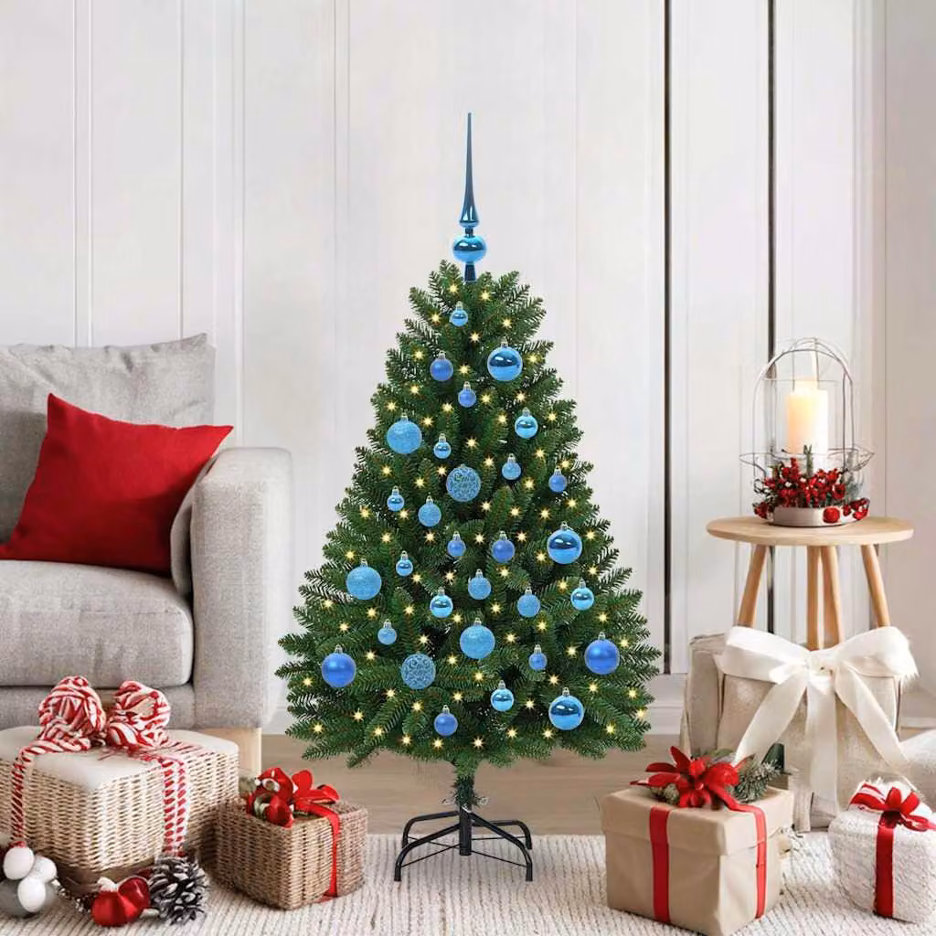Maison Exclusive - Albero di Natale artificiale, altezza 120 cm, 150 luci a LED, luce bianca calda, colore verde