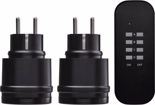 Prese telecomandate IP44, nero 71908
