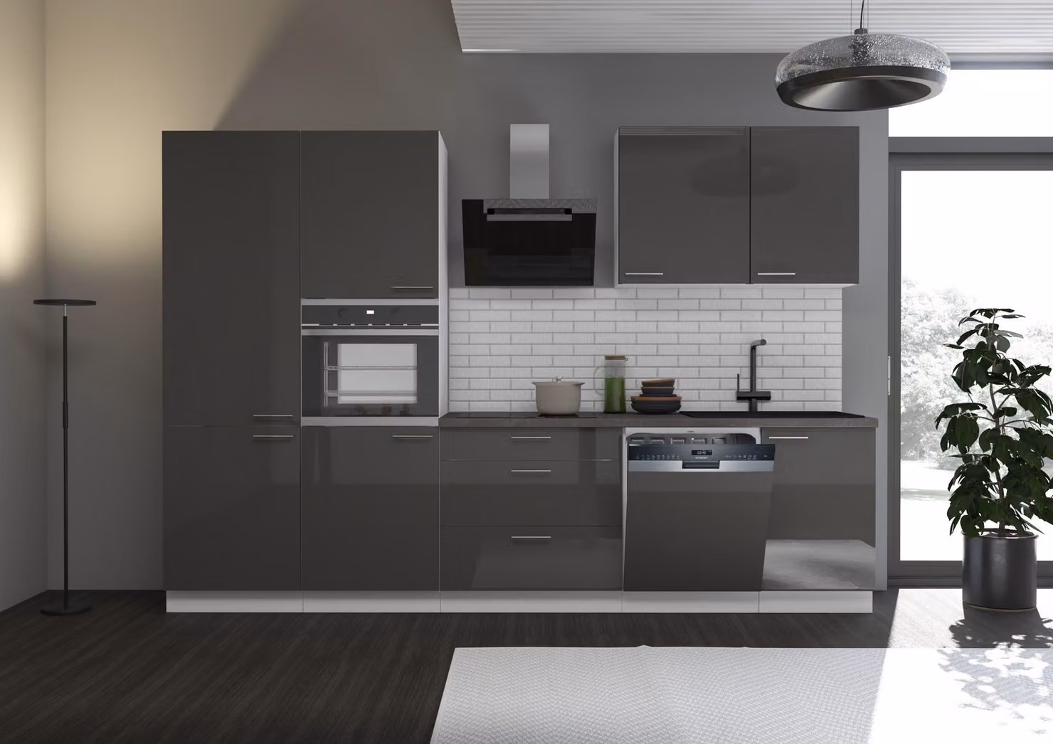 Cucina Lara Grigio/Bianco 310 cm Cucina componibile Cucina componibile Cucina singola
