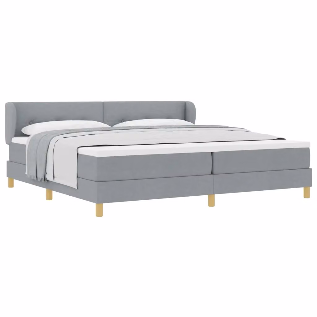 Letto a molle con testiera vidaXL in tessuto grigio L: 200 cm, P: 200 cm, H: 280 cm – 2