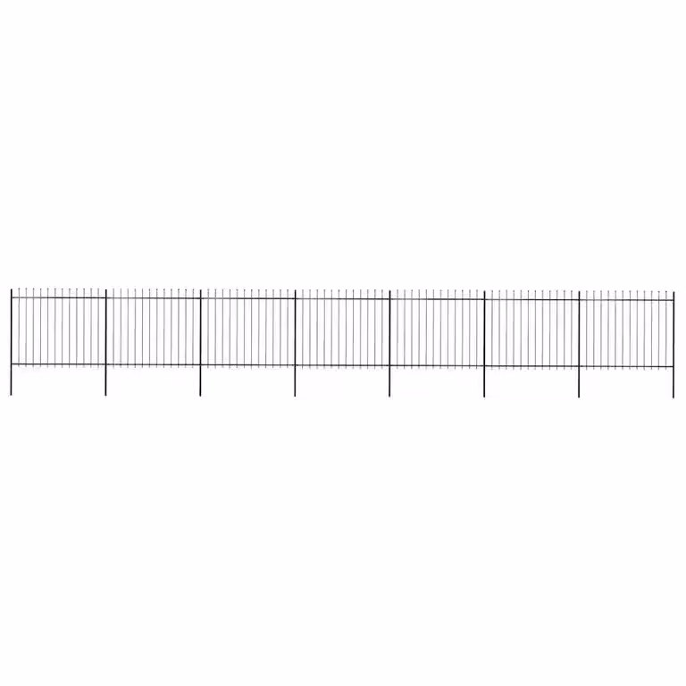 Recinzione da giardino vidaXL con punta a lancia in acciaio nero L: 1172 cm, H: 150 cm
