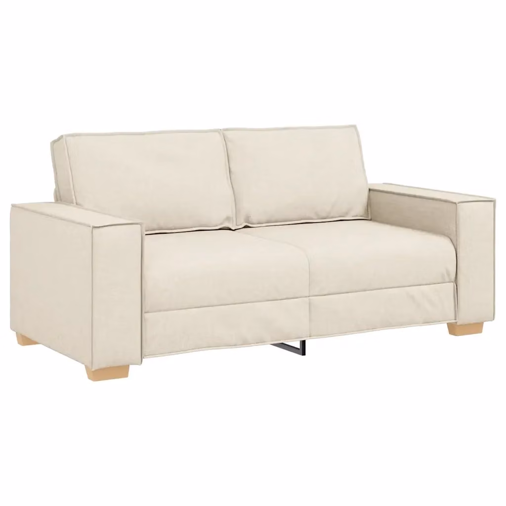 Divano a 2 posti moderno vidaXL in tessuto beige con struttura mista L: 180 cm, P: 78 cm, H: 84 cm – 2