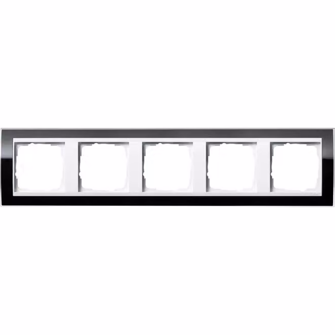 Gira 0215733 Cornice di copertura a 5 moduli per bianco puro Gira Event Nero trasparente