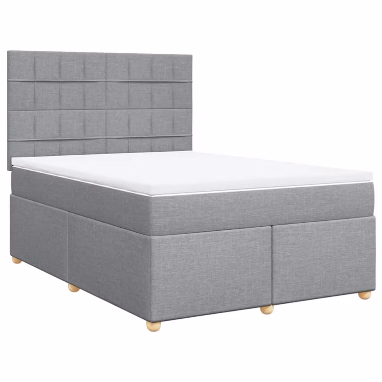 Giroletto a Molle con Materasso Grigio Chiaro 140x190cm Tessuto