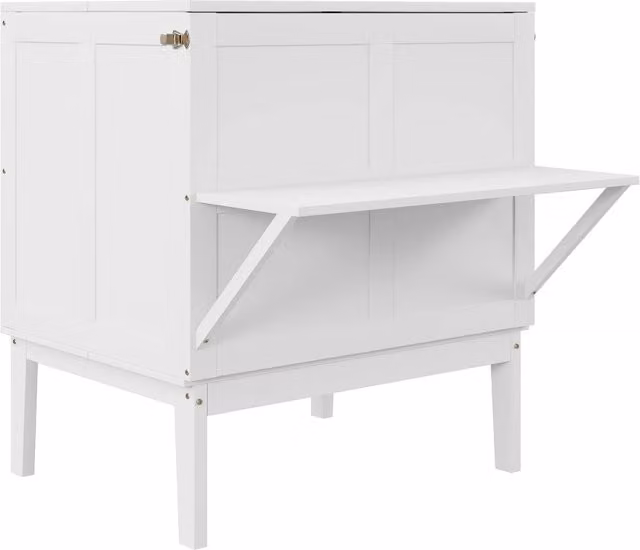 Letto pieghevole singolo salvaspazio in legno bianco L/P/H: 200 x 90 x 41,7 cm