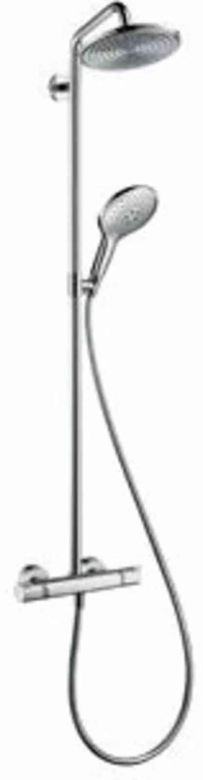 Sistema doccia da 240 mm, composto da soffione, doccetta, termostato e finiture cromate