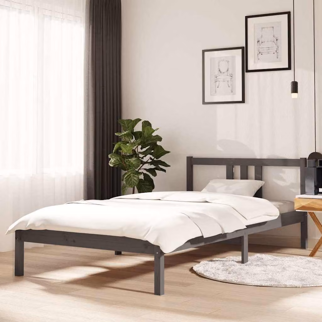 Giroletto vidaXL in legno massello di pino grigio L/P: 100 x 200 cm