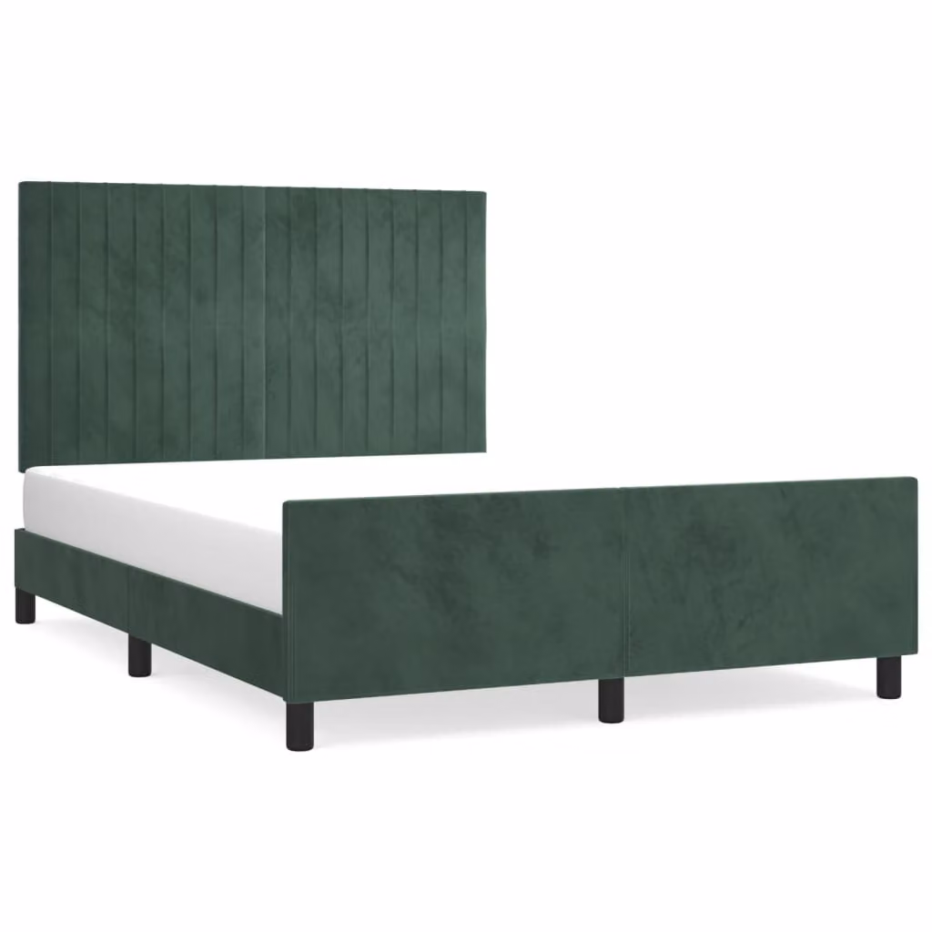 Giroletto senza Materasso Verde Scuro 140x190 cm in Velluto