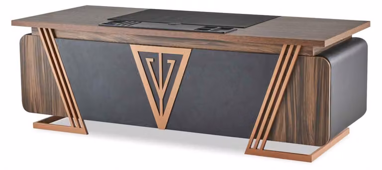Schreibtisch Bürotisch Braun Bronze Büroeinrichtung Büro Holz Modern