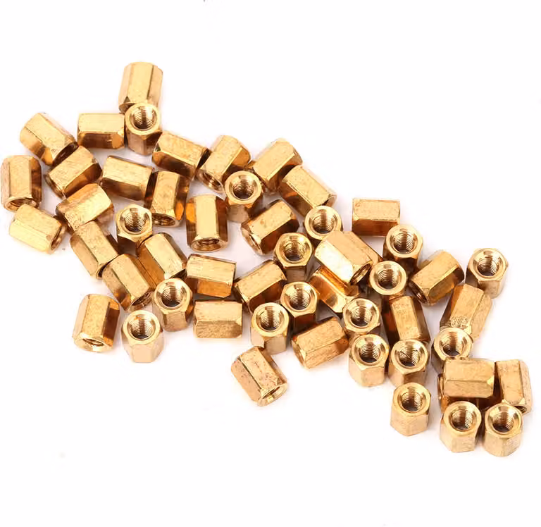 50 pezzi d'ottone M3*6 mm cavo doppio passaggio circuito stampato distanziatore esagonale