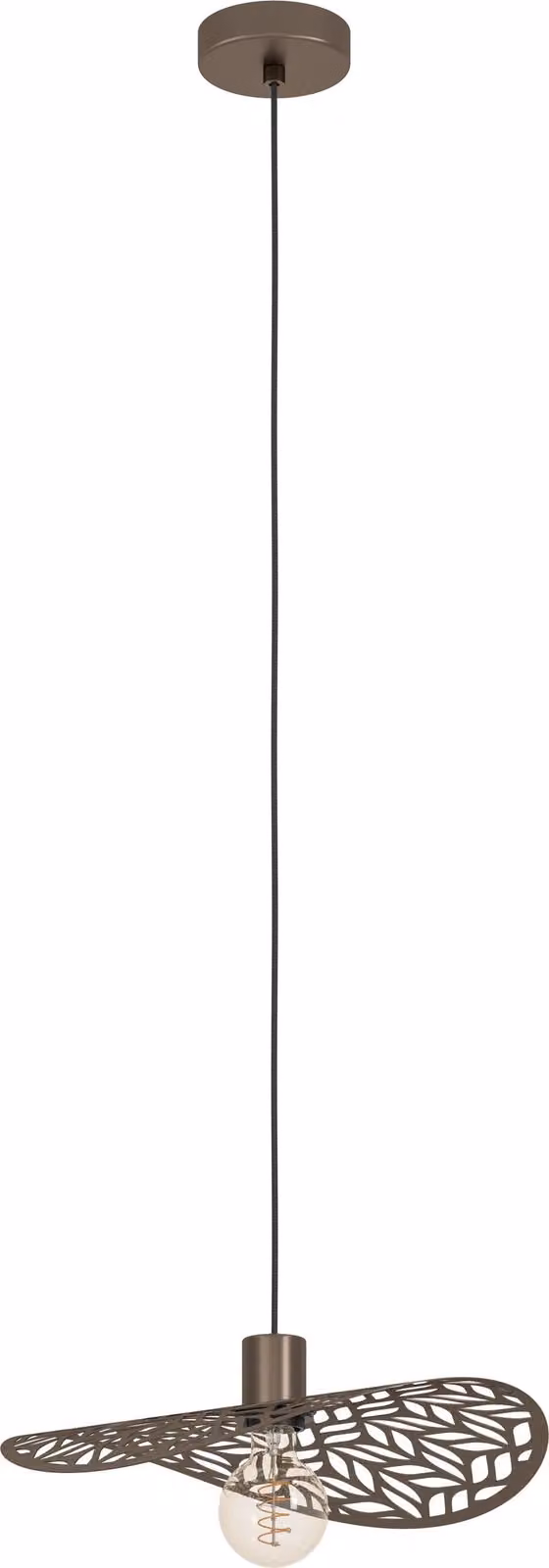 EGLO Lampada a sospensione Swaby, lampada a sospensione per tavolo da pranzo, lampada da soffitto a sospensione, lampada per soggiorno in acciaio con finitura bronzo, attacco E27, diametro 40 cm