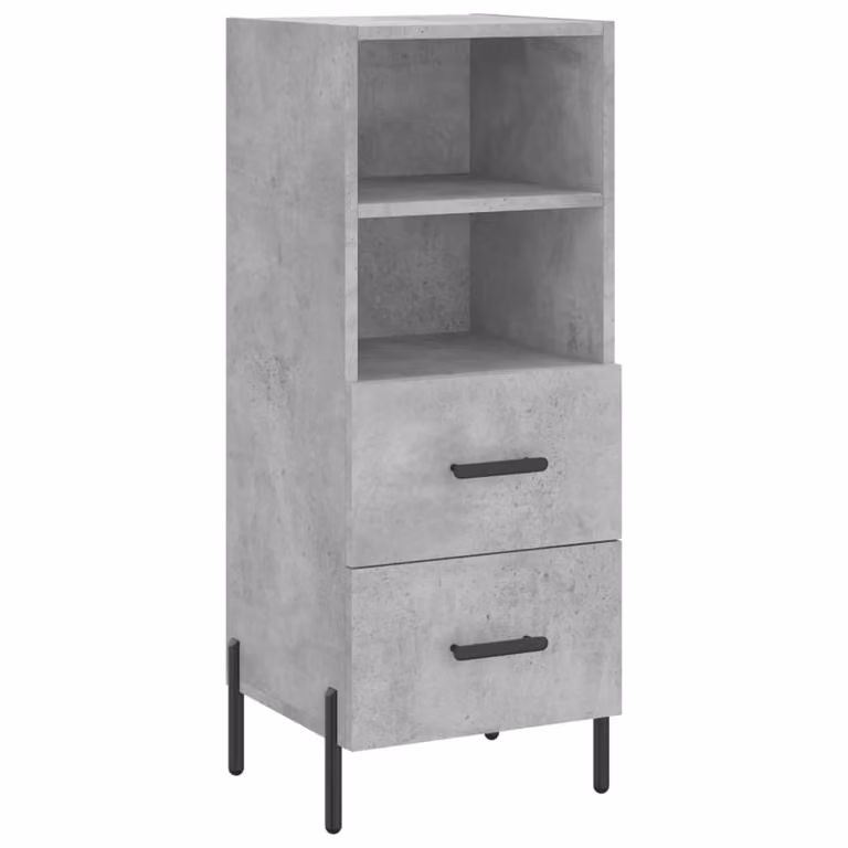 Credenza Grigio Cemento 34,5x34x90 cm in Legno Multistrato